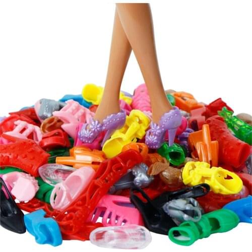 12x Random High Quality Shoes Fashion Mixed High Heel Sandals Slippers Colorful Accessories For Barbies Doll Girls Play DIY Toys