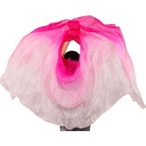 2018 Belly Dance Accessories Belly Dance Womens Silk Voile Belly Dance Veil For Belly Dance Girls Silk Veils Rose + Pink