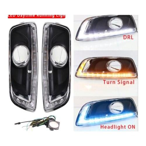 2x LED Daytime Running Fog Driving Lights Lamp DRL For Chevy Malibu 2013 2014 Automobile Lighting Parts Accessories
