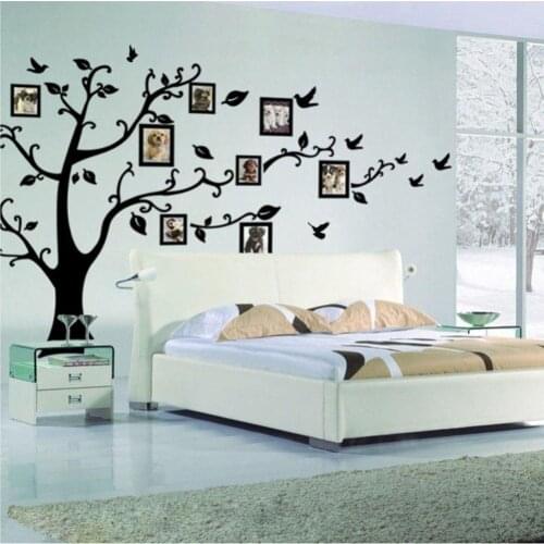 3D DIY Wall Stickers Large Photo Tree PVC Wall Decals Adhesive Family Wall Stickers Mural Art Living Room Home Decor 50*70cm