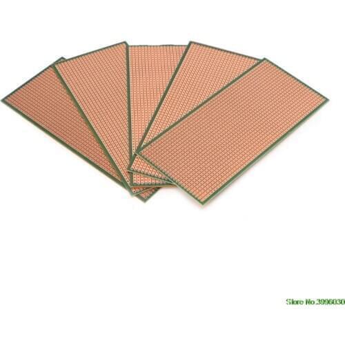 5 Pcs 6.5x14.5cm Stripboard Veroboard Uncut PCB Platine Single Side Circuit Board