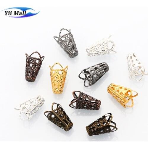 50/100pcs/lot Mixed Flower Shape Gold Antique Bronze Metal Hollow Spacer Beads Cap For Jewelry Finding Handmade DIY Making