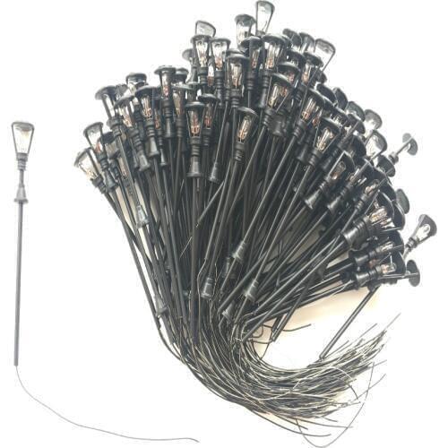50pcs Architectural Model Lamppost Street Lights HO Scale 1:75-200 Free Resistors Model Railway Layout Courtyard Lights