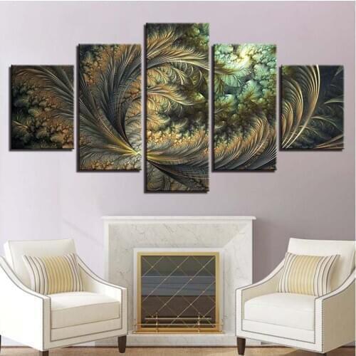 Diamond embroidery 5Pcs abstract Feather leaf wedding decoration diy diamond painting full square round rhinestone mosaicZP-2058