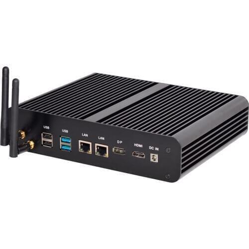Fanless Mini Computer Intel i7 6567U Desktop PC 2*DDR4 Msata+M.2 PCIE Micro PC Windows 10 HTPC Nuc VGA DP HDMI