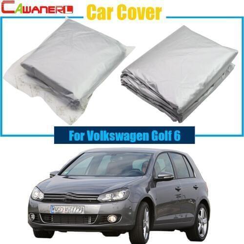 Cawanerl Full Car Cover Sun Snow Rain Resistant Anti-UV Protector Cover For Volkswagen Golf 6