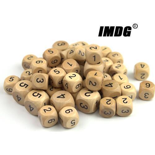 A pack Wooden D6 Dice 6-sides Accessories Colorful Wood Dice Digital Game Dice