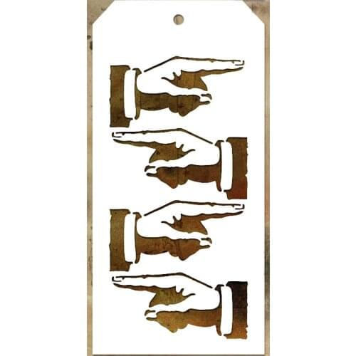 2021 New Label Tag Plastic Stencil For DIY Craft Making Hand Pattern Background Scrapbooking Card No Metal Cutting Dies Stamps