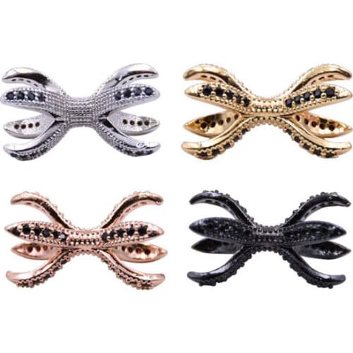 HYHONEY 4 Color Beads & Jewelry Micro Pave Zircon Flower type DIY Copper Brass DIY Jewelry Bracelet Accessories