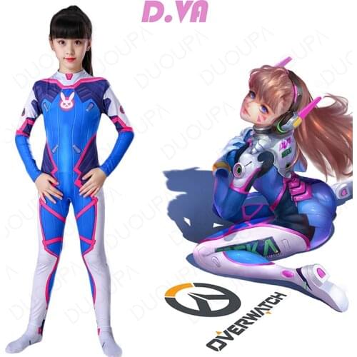 D VA Costume Cosplay Female/Women/Girls/Lady Halloween Cosplay dva Zentai Catsuit Custom Spandex Digital Print Bodysuit