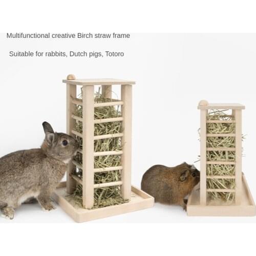 Multifunctional Square Rabbit Grass Frame Guinea Pig Large Capacity External Feeding Basin Small Pet Feeder Rabbit Grass Frame