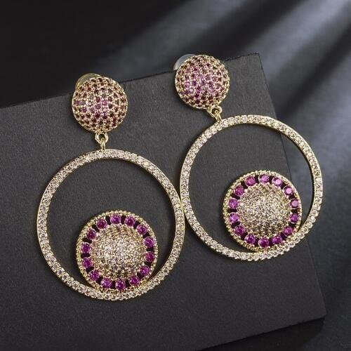 Queen Lotus Fashion Women Colorful Crystal Big Drop Earrings Jewelry Hyperbole Bohemian Earrings 2018 Ethnic Statement Earrings