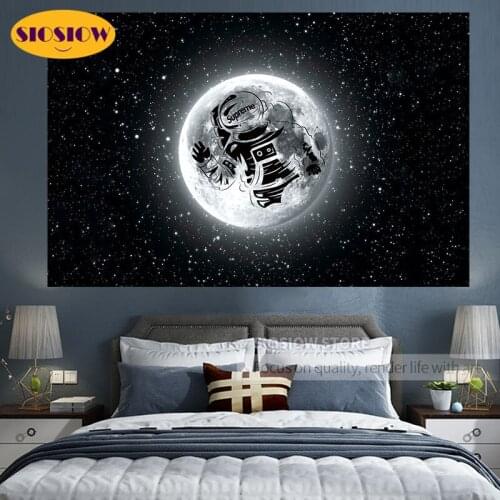 Moon Astronauts 5D DIY Diamond Paintings Cross Stitch Full Drill Square Round Daimond Mosaic Embroidery Decor Gifts For Kids Men