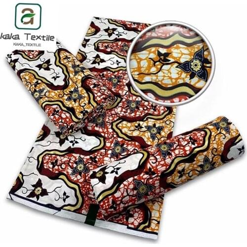 Newest Designs African Best Quality Golden Wax Fabric Nigeria Ankara Printed Materials 6 Yards/Pcs for Sewing Wear
