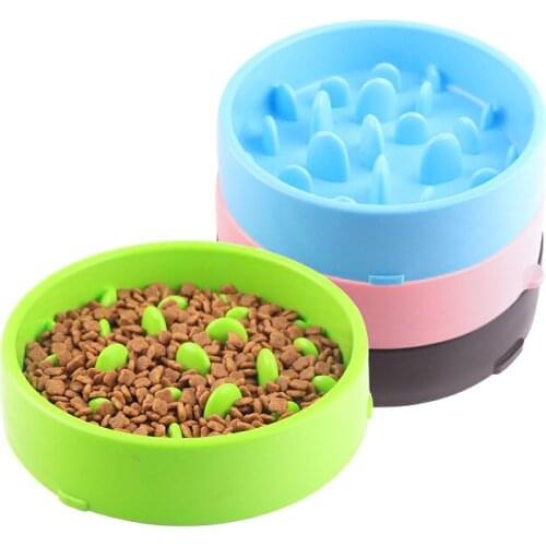 PP Plastic Pet Dog Bowls Feeding Food Grid Bowl Puppy Slow Eating Feeder Dish Bowl Anti Choking Pet Dogs Supplies Dropshipping