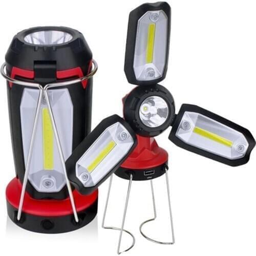 Portable Flashlight COB LED Outdoor Tool Phone Charging 1200mAh Multifunctional Tent Lamp Hiking Night Light Torch Fishing