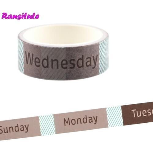 Ransitute R708 Month Washi Tape Lace Masking Tape DIY Photo Album Decoration Tape Fashion Stationery Scrapbooking Paper