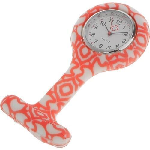 Silicone Nurses Brooch Pin Tunic Fob Medical Watch 4 Patterns Fancy Pocket Watch