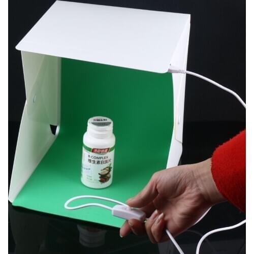 New Folding Studio Diffuse lightBox With LED Light Black White Green Red Background Photo Studio Accessories Lightbox softbox