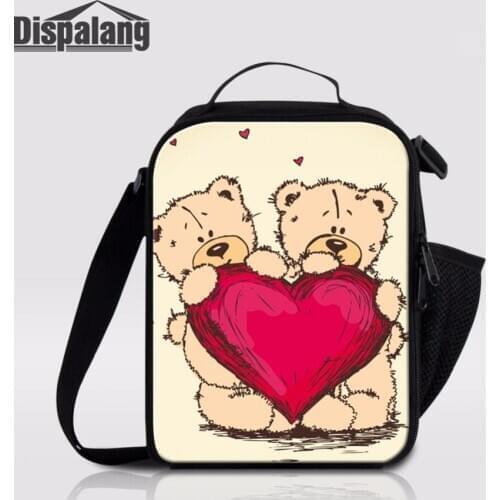 Dispalang Cartoon Teddy Bear Print Thermal Bag Thickening Kids Lunch Box Print Portable Lunch Bag For Teens Mother Baby Food Bag