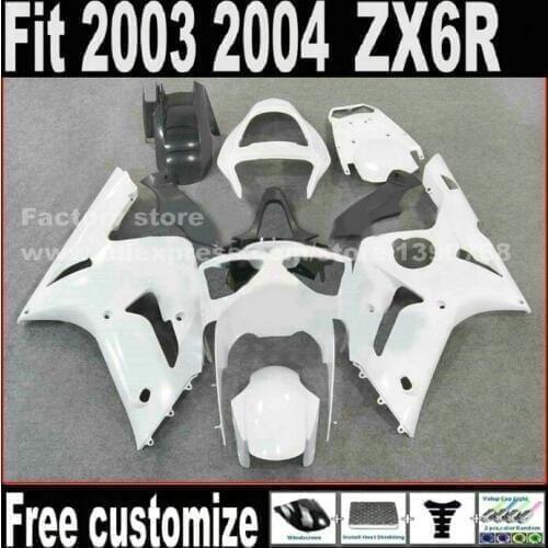 High quality fairing kit for 2003 2004 Kawasaki ZX6R Ninja 636 black white ZX636 ZX-6R 03 04 Fairings set CF8