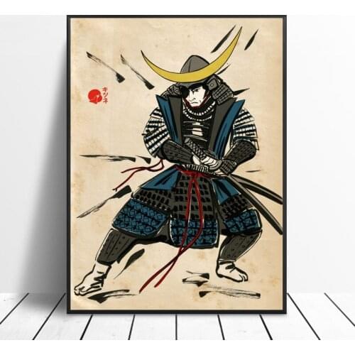 Japan Samurai Canvas Painting Art Print Poster Picture Wall Modern Minimalist Bedroom Living Room Decoration