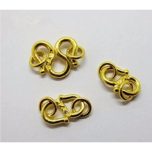 1pcs 999 24K Yellow Gold Pendant /Best S Shape Circle Bracelet Clasp /0.5-1g
