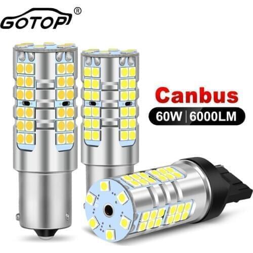2pcs Canbus P21W Led Bulb 1156 BA15S BAU15S PY21W Car Bulb T20 7440 W21/5W Led T25 3156 Auto Lamp No Hyperflash Auto DRL Light