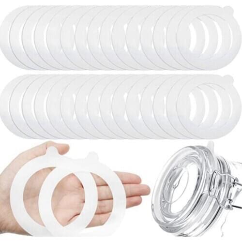 30 Pieces Silicone Jar Gaskets Replacement Silicone Jar Seals Airtight Silicone Gasket Sealing Rings Leak Proof