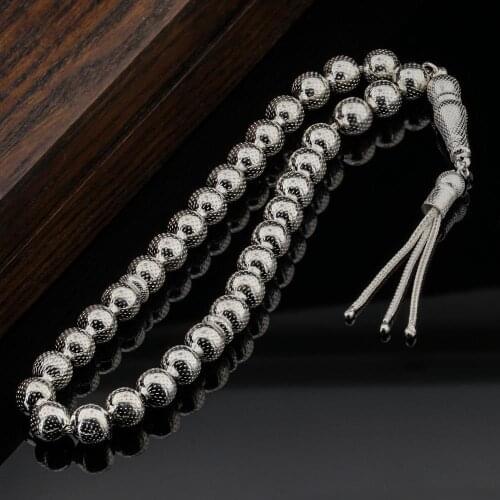925 sterling Silver Sphere Cutout Dot Embroidered Prayer Beads