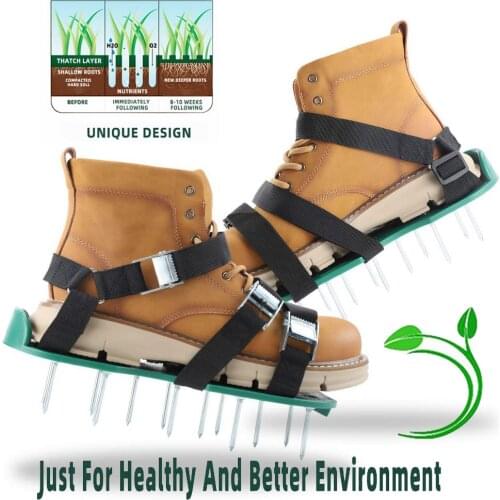 Lawn Aerator Shoes Gardening Walking Lawn Aerator Sandals Garden Grass Loosening Tools Grass Spikes Grass Shoes