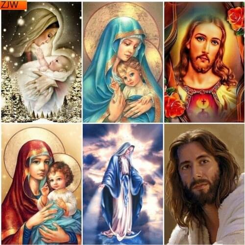 Diamond Embroidery Full Round Crystal Religious Diamond Painting Pictures Diamond Mosaic Diamond setting Cross Stitch kits