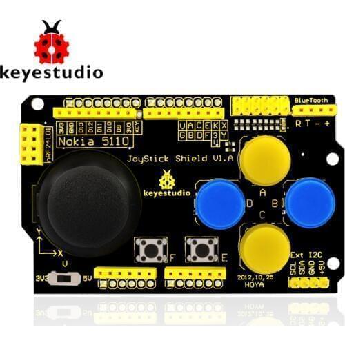Free shipping ! Keyestudio JoyStick Shield PS2 for Arduino nRF24L01 Nk 5110 LCD I2C