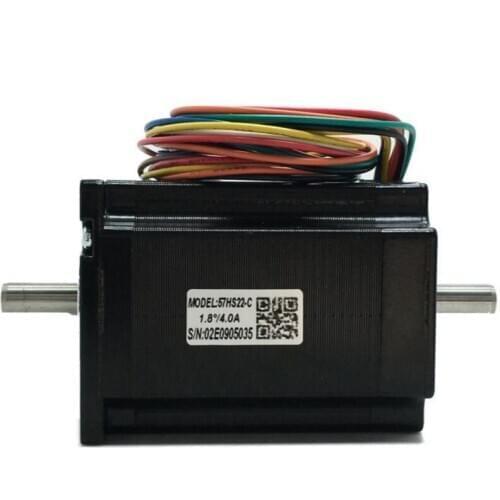2-Phase Stepper Motor Double Output Shaft 57HS22-C NEMA23 2.2Nm Torque 8 Lead Wires 81mm Length 8mm Shaft Diameter
