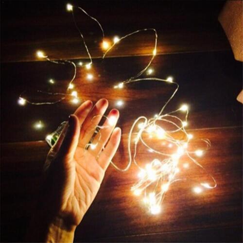 3 Functions 2m 20LED Copper Wire String Button Battery Copper Wire Lamp Holiday Outdoor Fairy Lights Christmas Festival Wedding