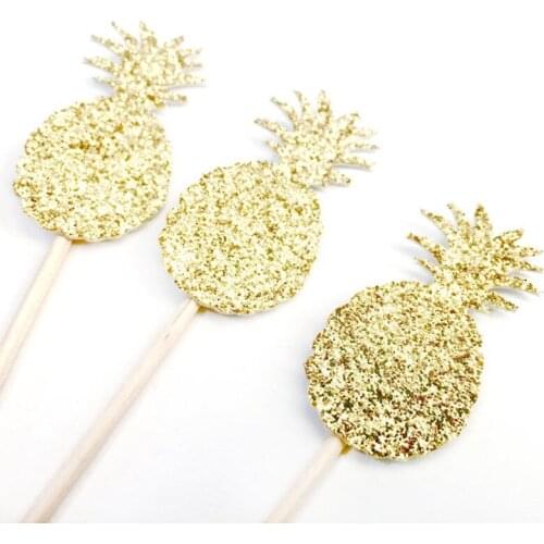 Custom any Pineapple Cupcake Toppers glitter Bachelorette Party Engagement Party Decor Baking Tools Party Supplies Party Decor
