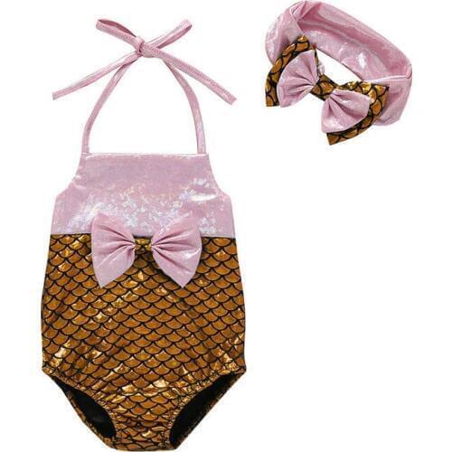 Baby Girl Bodysuits Toddler Kids Baby Girl Swimwear Swimsuit Bikini Bathing Suit Mermaid Beachwear Baby Girl Clothes Bodysuit