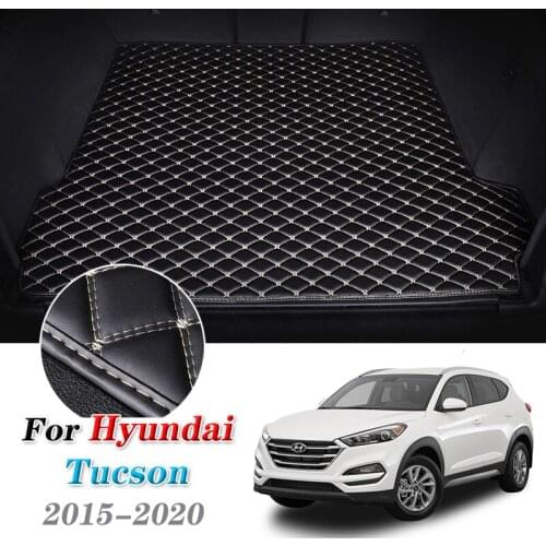Kcimo Leather Car Trunk Mats for Hyundai Tucson TL 2015-2020 Rear Cargo Liner Boot Tray Pad Auto Carpet Floor Mat 2019 2018 2017