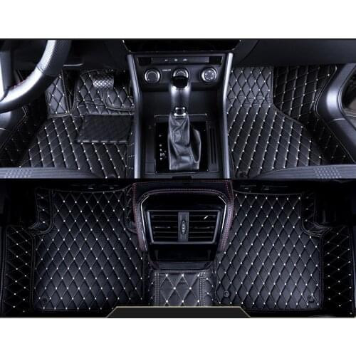 Leather car floor mat for skoda fabia 2007-2020 2008 2009 2010 2011 2012 2013 2014 2015 2016 2017 2018 2019 rug carpet