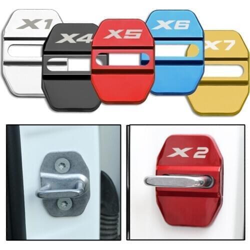 4pcs Car Accessories Car Door Lock Cover Caps Protect Stainless Steel For BMW X1 X2 X3 X4 X5 X6 X7 Car styling