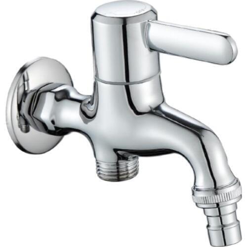 1PC Brass Chrome Finished Laundry Washing Machine Faucet Water Cold Tap Wall Mount Outdoor Garden Bibcock Faucet
