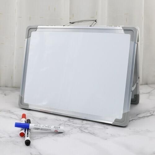 Magnetic Desktop Foldable Whiteboard Portable Mini Easel Double Sided on Table Top with Holder for Kids Drawing Teacher
