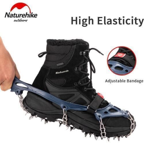 Naturehike Winter Climbing Ice Claw 1 Pair 10/25 Teeth Stainless Steel Nail Teeth Ultralight Outdoor Snow Walk Spiked Shoes