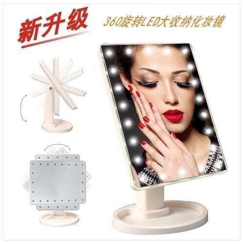 JOYLIVE The New 2021 Desktop Receive Led Cosmetic Mirror With Light 360 Rotary Touch-sensitive Toilet Glass Mirror