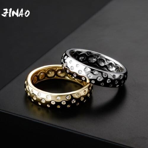 JINAO 2021 Korean Fashion New Rings For Women High Quality Personality Iced Out AAA+ CZ Women Jewelry For Gift