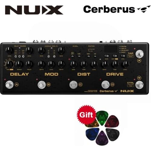 NUX Cerberus Multi Guitar Effect Pedal Delay Overdrive Distortion Modulation Effects Inside Routing IR Loader 4 Cable Method