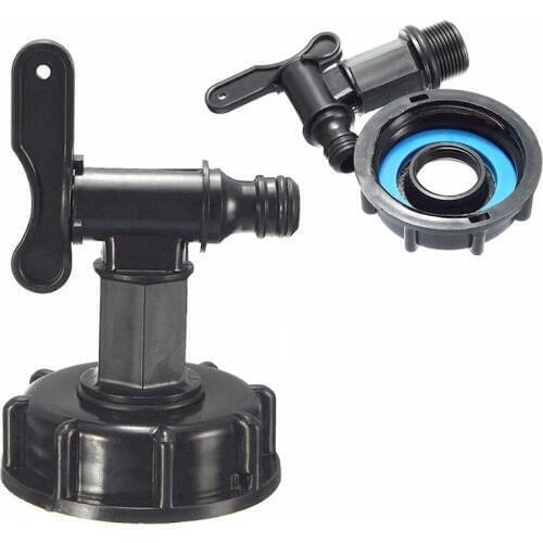 1 Pcs 3/4" Thread Plastic IBC Tank Tap 1000L IBC To 16mm Adapter Garden Irrigation Connection Valve Water Connector With Switch