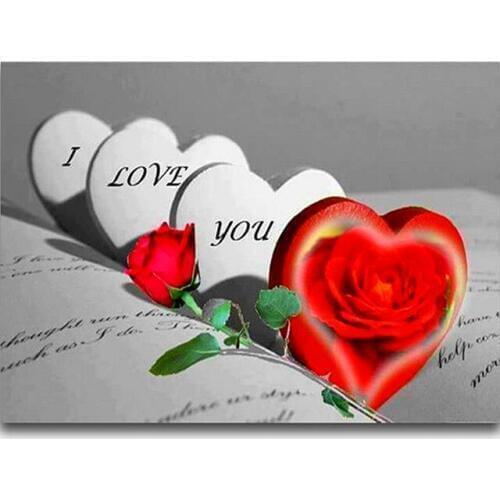 ArtBack full square / round 5d diy diamond painting heart rose cross stitch 3d mosaic diamond embroidery home decoration