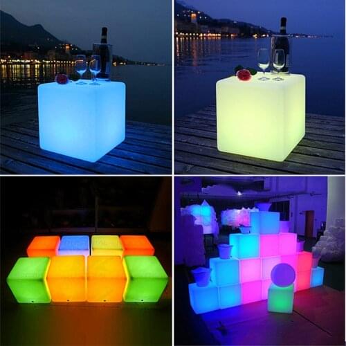 CORELESS LED Cube Stool Chair Light Outdoor Led illuminated Furniture Cube Chair Bar Light Party Wedding KTV Pub Bar Luminous
