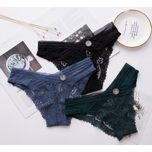 Panties Women Lace Sexy Panties Womens Hollow Out Underwear Sexy G-String Low Waist Fashion Underpants Seamless Womens Briefs